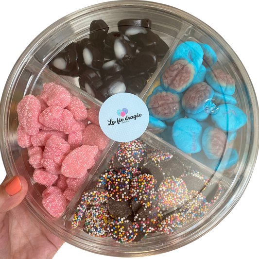PLATEAU DE BONBONS 4 COMPARTIMENTS PERSONNALISABLE