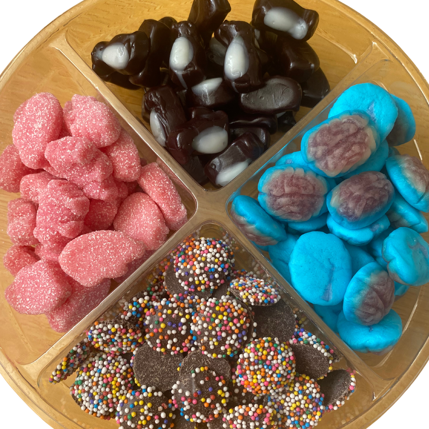 PLATEAU DE BONBONS 4 COMPARTIMENTS PERSONNALISABLE