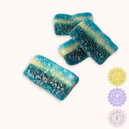 Tranches framboise bleue