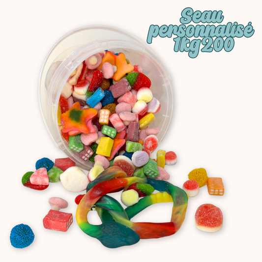Seau de bonbons personnalisé - 1kg200