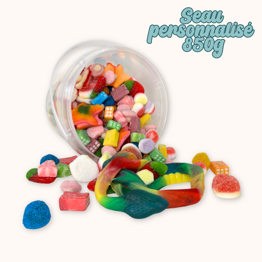 Seau de bonbons personnalisé - 850g